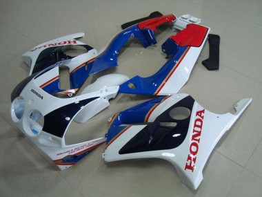 Carenagens Moto Honda CBR250RR MC19 1988-1989 - Branco Vermelho Azul Preto Brilhante