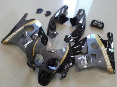 Carenagens Moto Honda CBR250RR MC22 1990-1998 - Cinzento Ouro Preto Brilhante