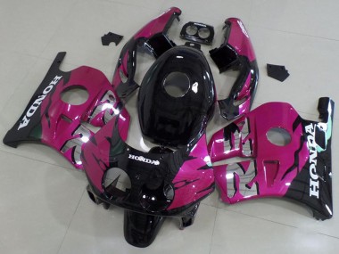 Kits Carenagem Moto Honda CBR250RR MC22 1990-1998 - Rosa Preto Brilhante
