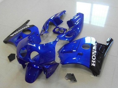 Carenagens Moto Honda CBR250RR MC22 1990-1998 - Azul Preto Brilhante Branco Decalques