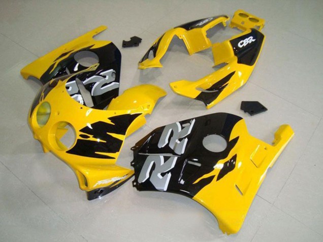 Carenagem Moto Honda CBR250RR MC22 1990-1998 - Amarelo Preto Brilhante