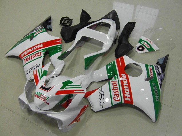Carenagens Moto Honda CBR600 F4i 2001-2003 - Branco Vermelho Verde Castrol
