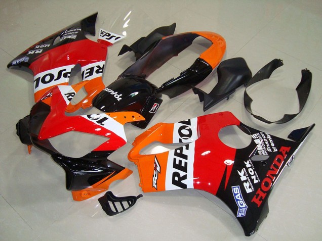 Carenagem Moto Honda CBR600 F4i 2004-2007 - Laranja Branco Vermelho Preto Brilhante Repsol