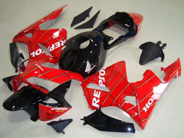 Carenagens Moto Honda CBR600RR 2003-2004 - Vermelho Preto Brilhante Homem Aranha Branco Repsol