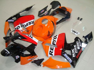 Carenagem Moto Honda CBR600RR 2003-2004 - Laranja Branco Vermelho Preto Brilhante Repsol