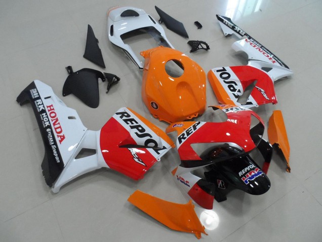 Carenagens Moto Honda CBR600RR 2003-2004 - Laranja Branco Vermelho Preto Brilhante Repsol HRC
