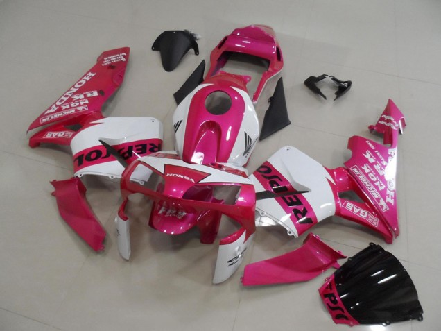 Carenagens Moto Honda CBR600RR 2003-2004 - Branco Rosa Preto Repsol