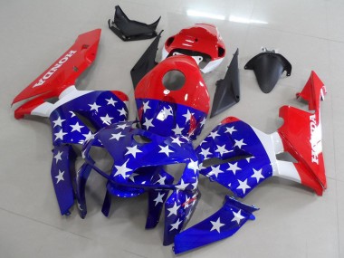 Carenagens Moto Honda CBR600RR 2005-2006 - Vermelho Azul Branco Bandeira Americana