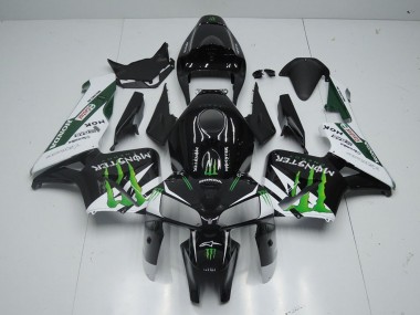 Carenagem Moto Honda CBR600RR 2005-2006 - Preto Brilhante Branco Verde Monstro