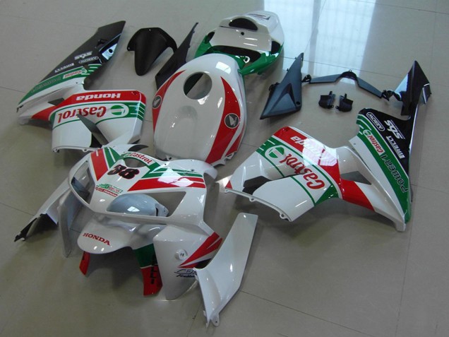 Carenagens Moto Honda CBR600RR 2005-2006 - Branco Vermelho Verde Castrol 38