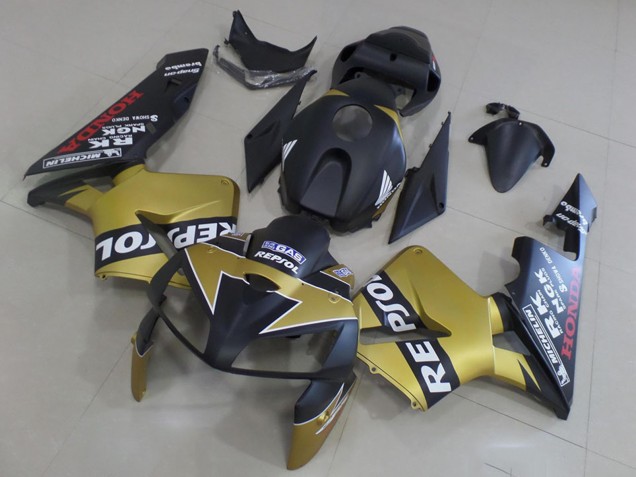 Carenagens Moto Honda CBR600RR 2005-2006 - Preto Fosco Ouro Repsol