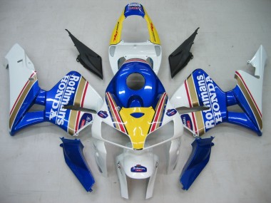 Carenagens Moto Honda CBR600RR 2005-2006 - Azul Branco Amarelo Rothmans