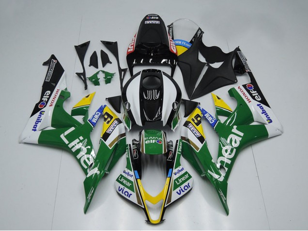 Carenagens Moto Honda CBR600RR 2007-2008 - Verde Branco Preto Brilhante Linhar