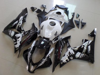Carenagens Moto Honda CBR600RR 2007-2008 - Branco Preto Brilhante Leyla