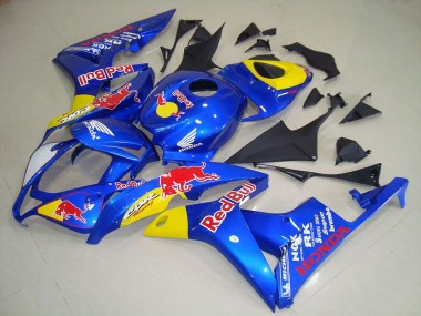Carenagem Moto Honda CBR600RR 2007-2008 - Azul Amarelo Red Bull
