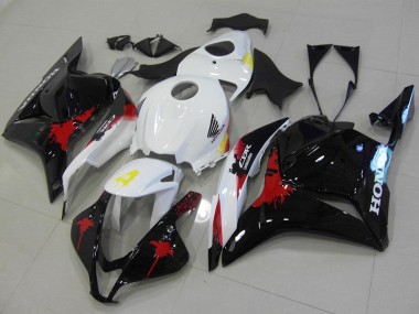 Kit Carenagens Moto Honda CBR600RR 2009-2012 - Branco Vermelho Preto Brilhante