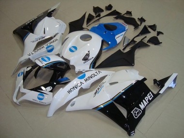 Carenagens Moto Honda CBR600RR 2009-2012 - Branco Azul Preto Brilhante Konica Minolta