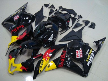 Carenagem Moto Honda CBR600RR 2009-2012 - Preto Brilhante Amarelo Red Bull