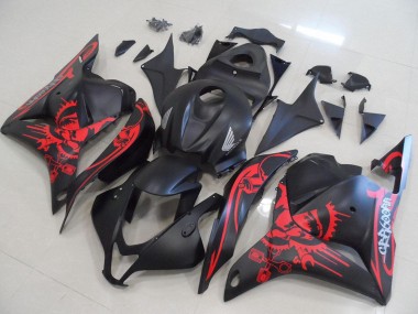 Carenagens Moto Honda CBR600RR 2009-2012 - Preto Fosco Vermelho Crânio