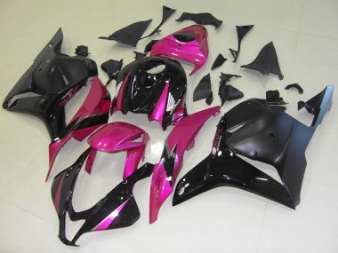 Carenagens Moto Honda CBR600RR 2009-2012 - Rosa Preto Brilhante Preto Fosco