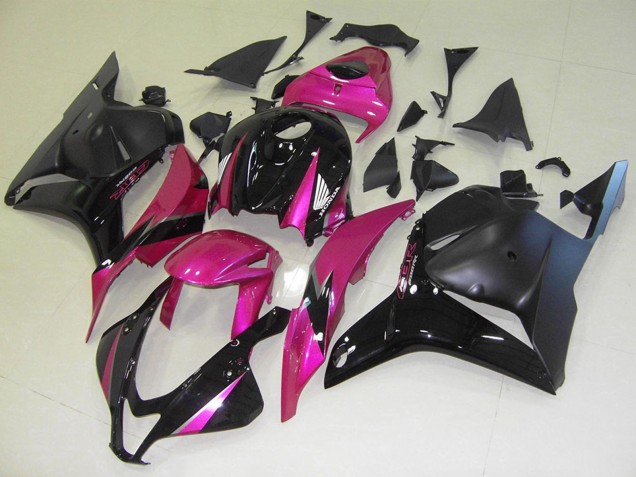 Carenagens Moto Honda CBR600RR 2009-2012 - Rosa Preto Brilhante Preto Fosco