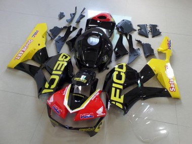 Carenagens Moto Honda CBR600RR 2013-2026 - Amarelo Vermelho Preto Brilhante Geico