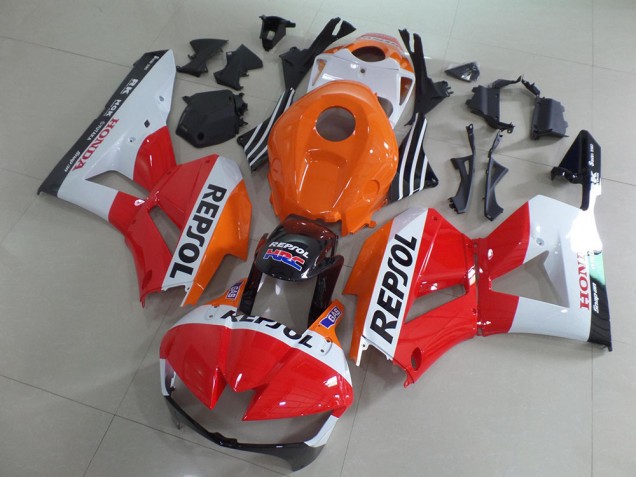 Kits Carenagem Moto Honda CBR600RR 2013-2023 - Laranja Branco Vermelho Preto Brilhante Repsol