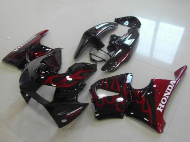 Carenagens Moto Honda CBR900RR 919 1998-1999 - Preto Brilhante Vermelho Chama