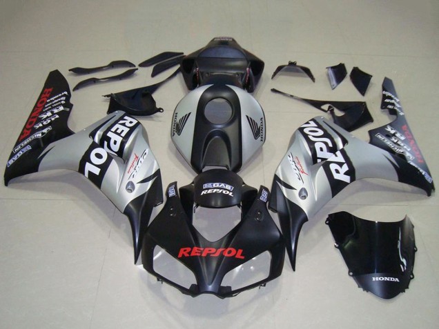 Carenagem Moto Honda CBR1000RR 2006-2007 - Prata Preto Fosco Repsol