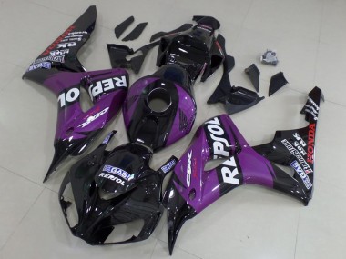 Carenagens Moto Honda CBR1000RR 2006-2007 - Preto Brilhante Roxo Repsol
