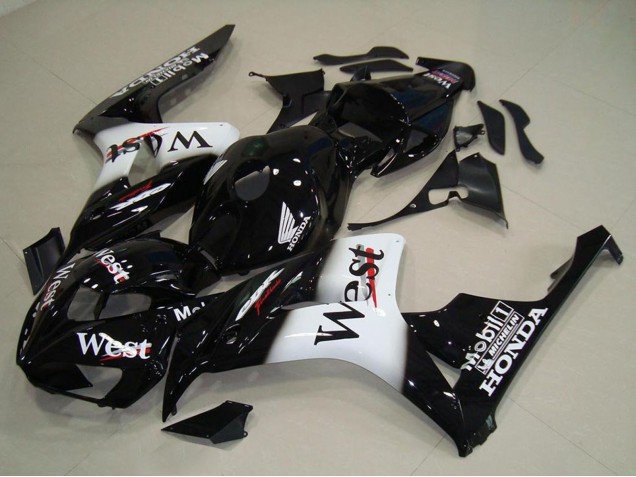 Carenagens Moto Honda CBR1000RR 2006-2007 - Preto Brilhante Branco West