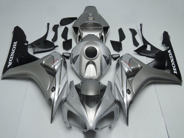Carenagem Moto Honda CBR1000RR 2006-2007 - Prata Preto Fosco