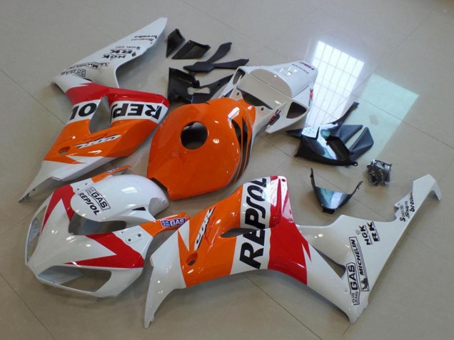 Carenagem Moto Honda CBR1000RR 2006-2007 - Laranja Branco Vermelho Preto Brilhante Repsol