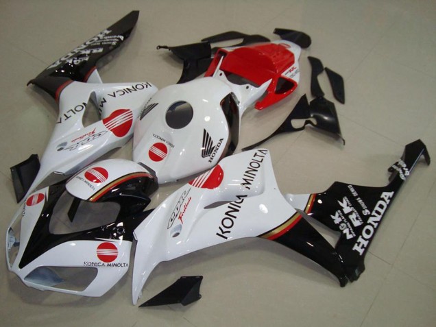 Carenagem Moto Honda CBR1000RR 2006-2007 - Branco Vermelho Preto Brilhante Konica Minolta