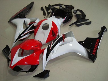 Kit Carenagens Moto Honda CBR1000RR 2006-2007 - Branco Vermelho Preto Brilhante