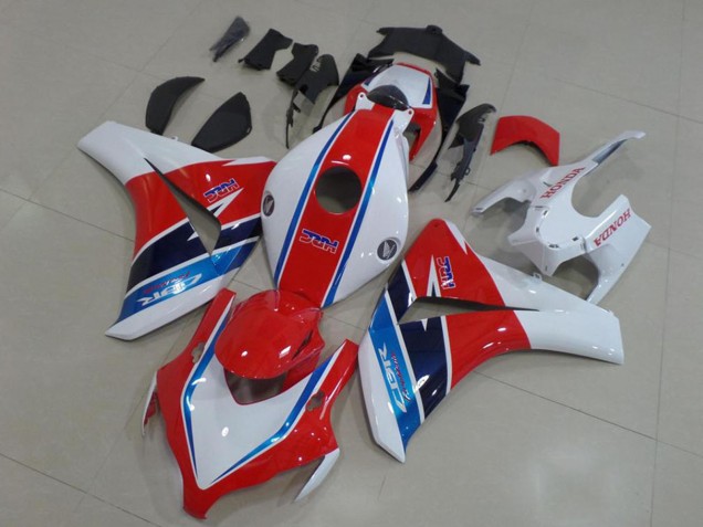 Kits Carenagem Moto Honda CBR1000RR 2008-2011 - Branco Vermelho Azul HRC