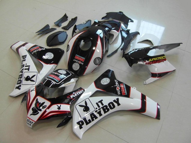 Carenagens Moto Honda CBR1000RR 2008-2011 - Branco Vermelho Preto Brilhante Playboy