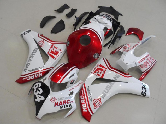 Carenagens Moto Honda CBR1000RR 2008-2011 - Branco Vermelho Preto HARC Pro PIAA 634