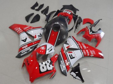 Carenagens Moto Honda CBR1000RR 2008-2011 - Branco Vermelho Preto Fosco Dunlop Fiamm 88
