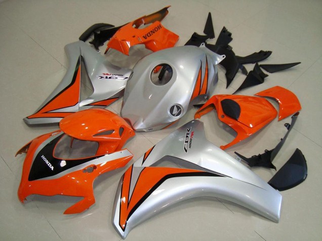 Carenagens Moto Honda CBR1000RR 2008-2011 - Prata Laranja Preto Brilhante