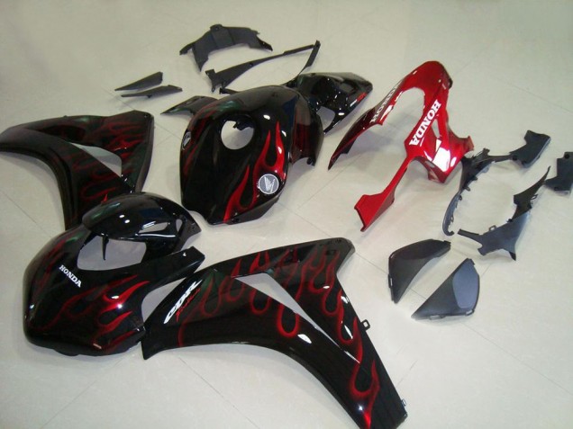 Carenagens Moto Honda CBR1000RR 2008-2011 - Preto Brilhante Vermelho Chama Corrida