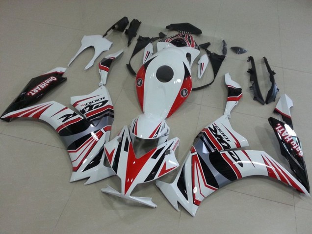 Carenagens Moto Honda CBR1000RR 2012-2016 - Branco Vermelho Prata Preto One Heart