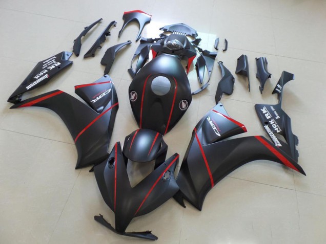 Carenagens Moto Honda CBR1000RR 2012-2016 - Preto Fosco Vermelho Listra