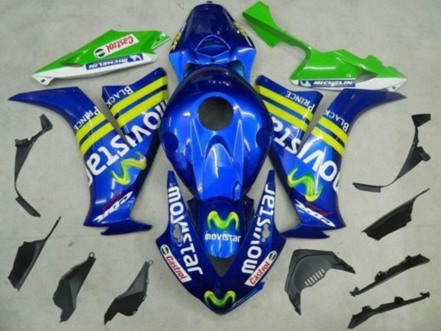 Carenagens Moto Honda CBR1000RR 2012-2016 - Azul Amarelo Verde MoviStar Castrol
