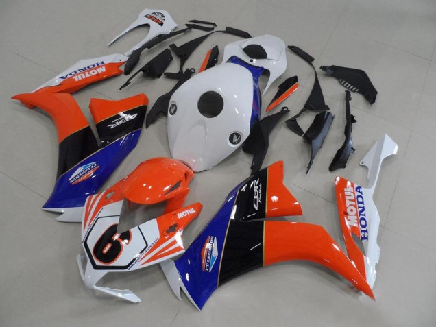 Carenagens Moto Honda CBR1000RR 2012-2016 - Branco Azul Laranja Preto Brilhante TT Legends 6