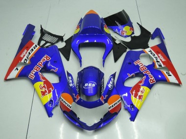 Carenagens Moto Suzuki GSXR 1000 2000-2002 - Azul Amarelo Red Bull Repsol