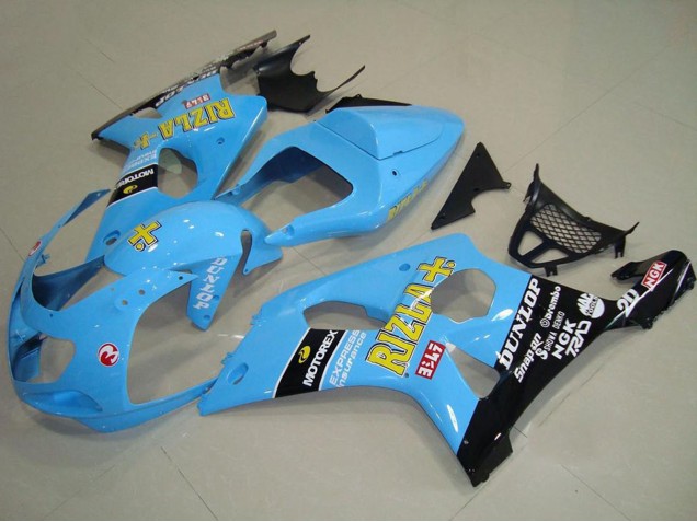 Carenagens Moto Suzuki GSXR 1000 2000-2002 - Azul Claro Amarelo Preto Rizla
