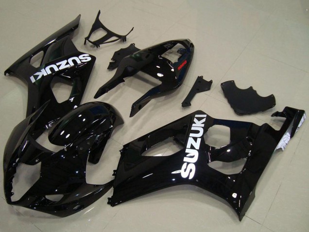 Carenagens Moto Suzuki GSXR 1000 2003-2004 - Preto Brilhante Branco Decal