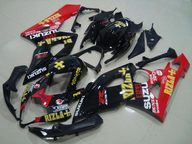 Carenagens Moto Suzuki GSXR 1000 2005-2006 - Preto Brilhante Vermelho Ouro Rizla
