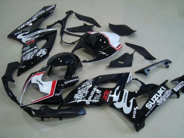 Carenagens Moto Suzuki GSXR 1000 2005-2006 - Preto Brilhante Branco Vermelho Relentless
